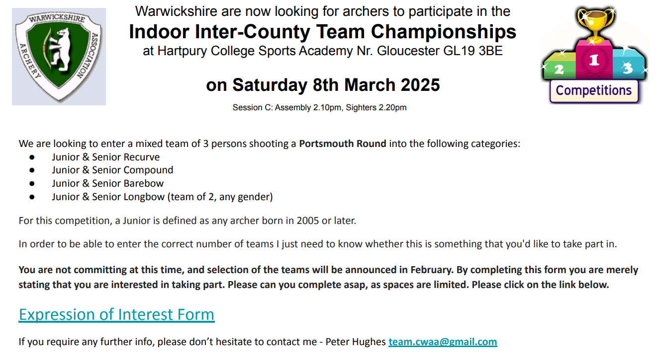 Indoor Inter-/county information